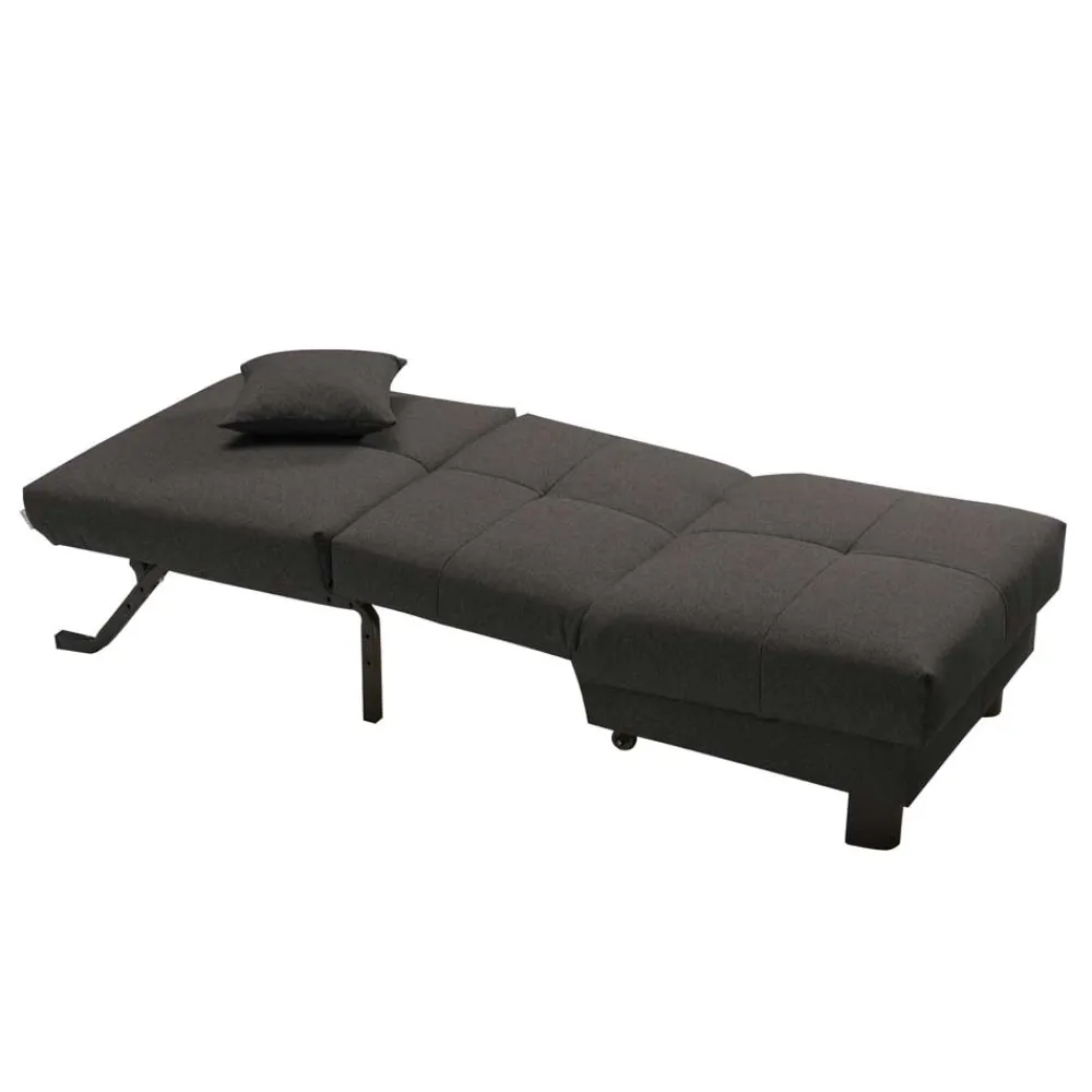Wohnen Sofas<Dunkelgrauer Flachgewebe Sessel mit Schlaffunktion - Emli