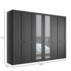 Wohnen Kleiderschränke|Schränke<Dunkelgrauer Kleiderschrank 6-türig - Mataram I