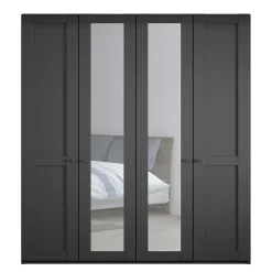 Wohnen Kleiderschränke|Schränke<Dunkelgrauer Schlafzimmerschrank 4-türig - Mataram