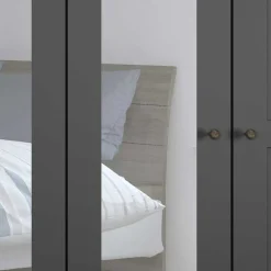 Wohnen Kleiderschränke|Schränke<Dunkelgrauer Schlafzimmerschrank 4-türig - Mataram