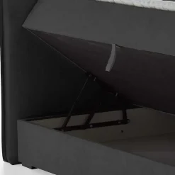Wohnen Betten<Dunkelgraues Polsterbett mit Bettkasten - Epos