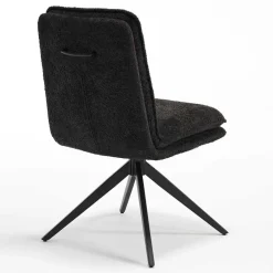 Wohnen Stühle<Dunkler Polsterstuhl in Anthrazit Boucle - Queen (2er Set)