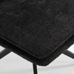 Wohnen Stühle<Dunkler Polsterstuhl in Anthrazit Boucle - Queen (2er Set)