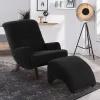 Wohnen Sessel<Dunkler Relaxsessel aus Velours Schwarz - Leverias