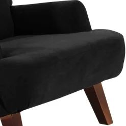 Wohnen Sessel<Dunkler Relaxsessel aus Velours Schwarz - Leverias