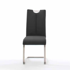 Wohnen Sessel<Echtleder Freischwinger in Schwarz - Standos (2er Set)