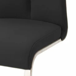 Wohnen Sessel<Echtleder Freischwinger in Schwarz - Standos (2er Set)