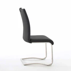 Wohnen Sessel<Echtleder Freischwinger in Schwarz - Standos (2er Set)