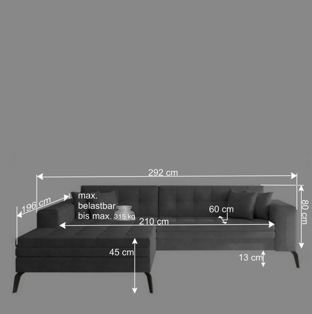 Wohnen Betten|Sofas<Eckcouch in Beige Strukturstoff - Karibia