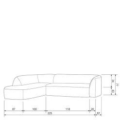Wohnen Sofas<Ecksofa in Hellbraun Chenille Bezug - Acira
