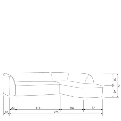 Wohnen Sofas<Ecksofa in Hellbraun Chenille Bezug - Acira