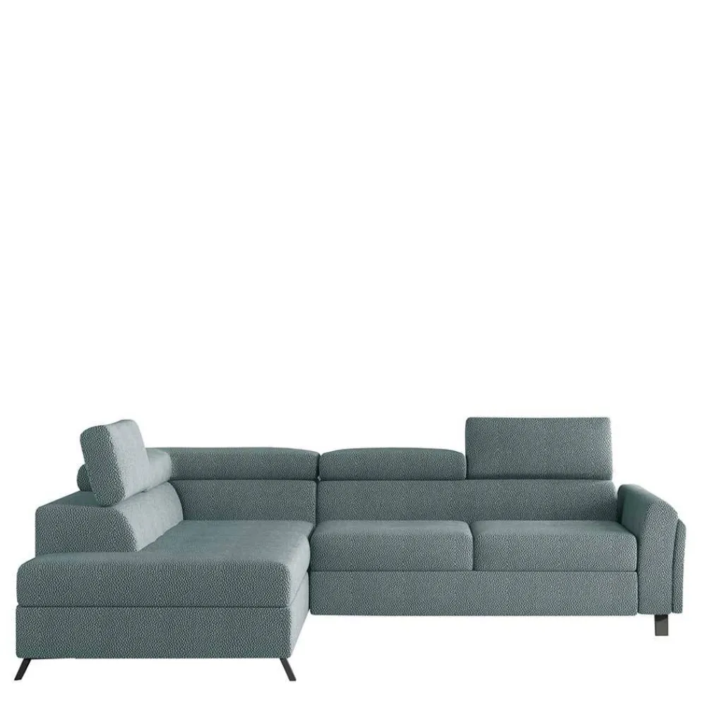 Wohnen Betten|Sofas<Ecksofa mit Funktion in Mintgrün Microfaser - Daharas