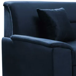 Wohnen Betten<Ecksofa mit Schlaffunktion in Blauschwarz Samtbezug - Lasalinas