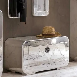 Wohnen Garderoben<Edle Design Flurmöbel in Silber - Pilot (sechsteilig)