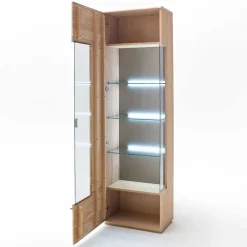 Wohnen Wohnwände<Edle Wohnwand mit 320cm Breite Pontros in Eiche Bianco teilmassiv (vierteilig)