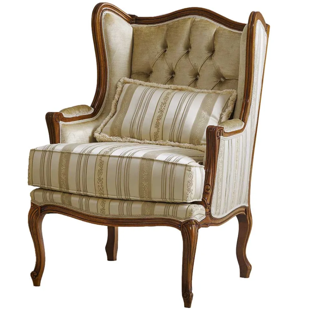 Wohnen Sessel<Edler Ohrensessel in Beige und Cremefarben - Hulmane