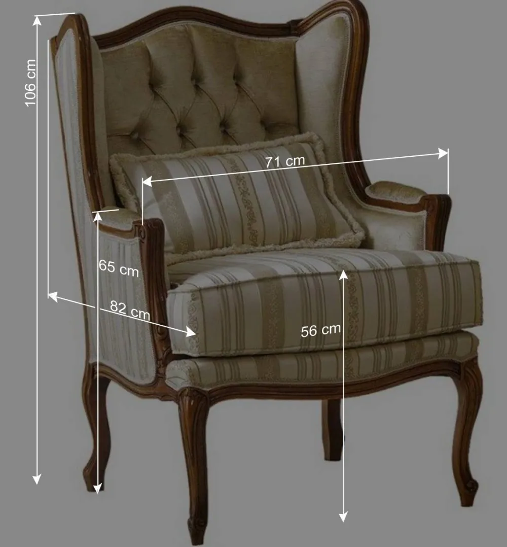 Wohnen Sessel<Edler Ohrensessel in Beige und Cremefarben - Hulmane