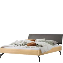 Wohnen Betten<Ehebett Gestell in Eiche Hell - Quincey