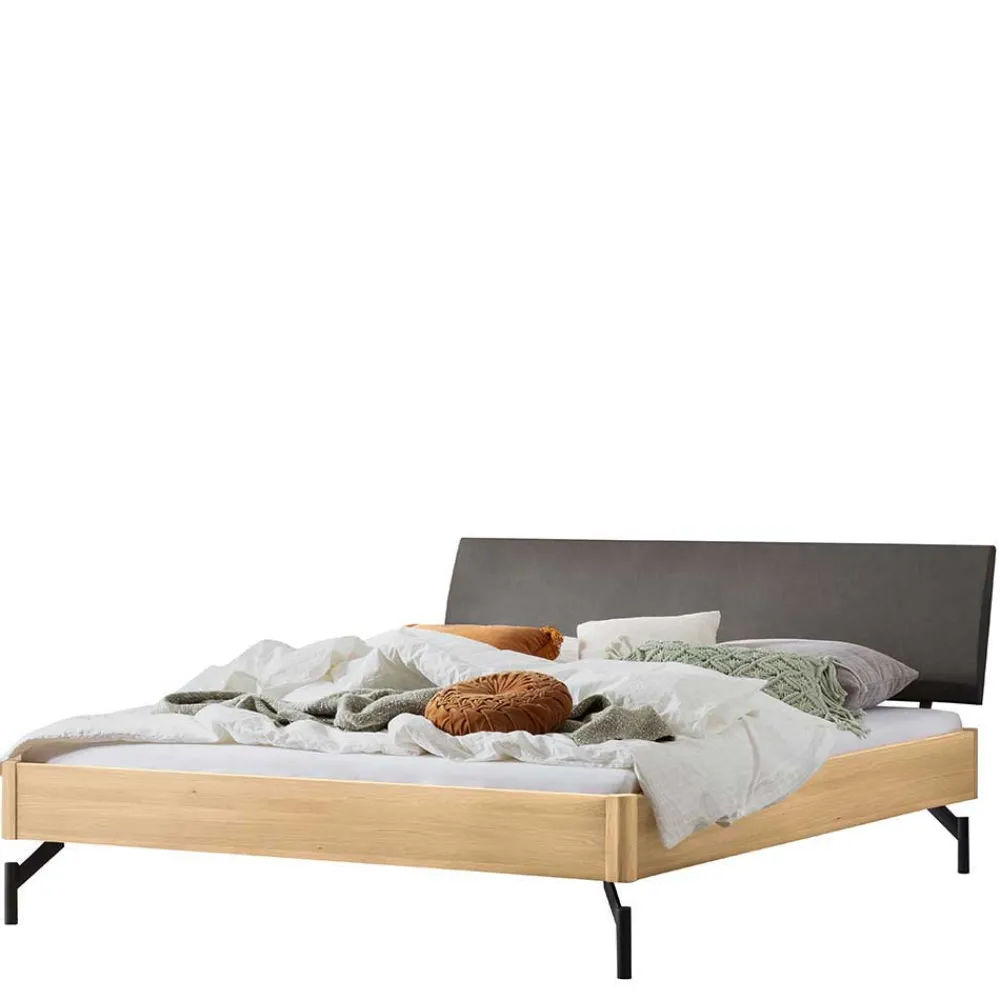 Wohnen Betten<Ehebett Gestell in Eiche Hell - Quincey