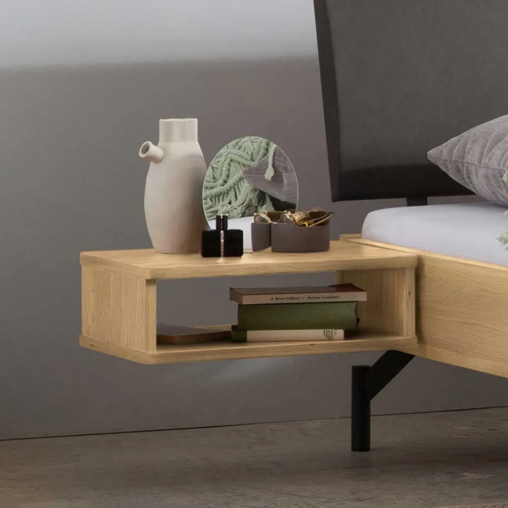Wohnen Betten<Ehebett Gestell in Eiche Hell - Quincey