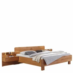 Wohnen Betten<Ehebett und Nachtkonsolen Apolios in Erle teilmassiv (dreiteilig)