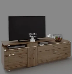 Wohnen Wohnwände<Eiche Bianco Wohnwand Set 320cm - Crokas (dreiteilig)