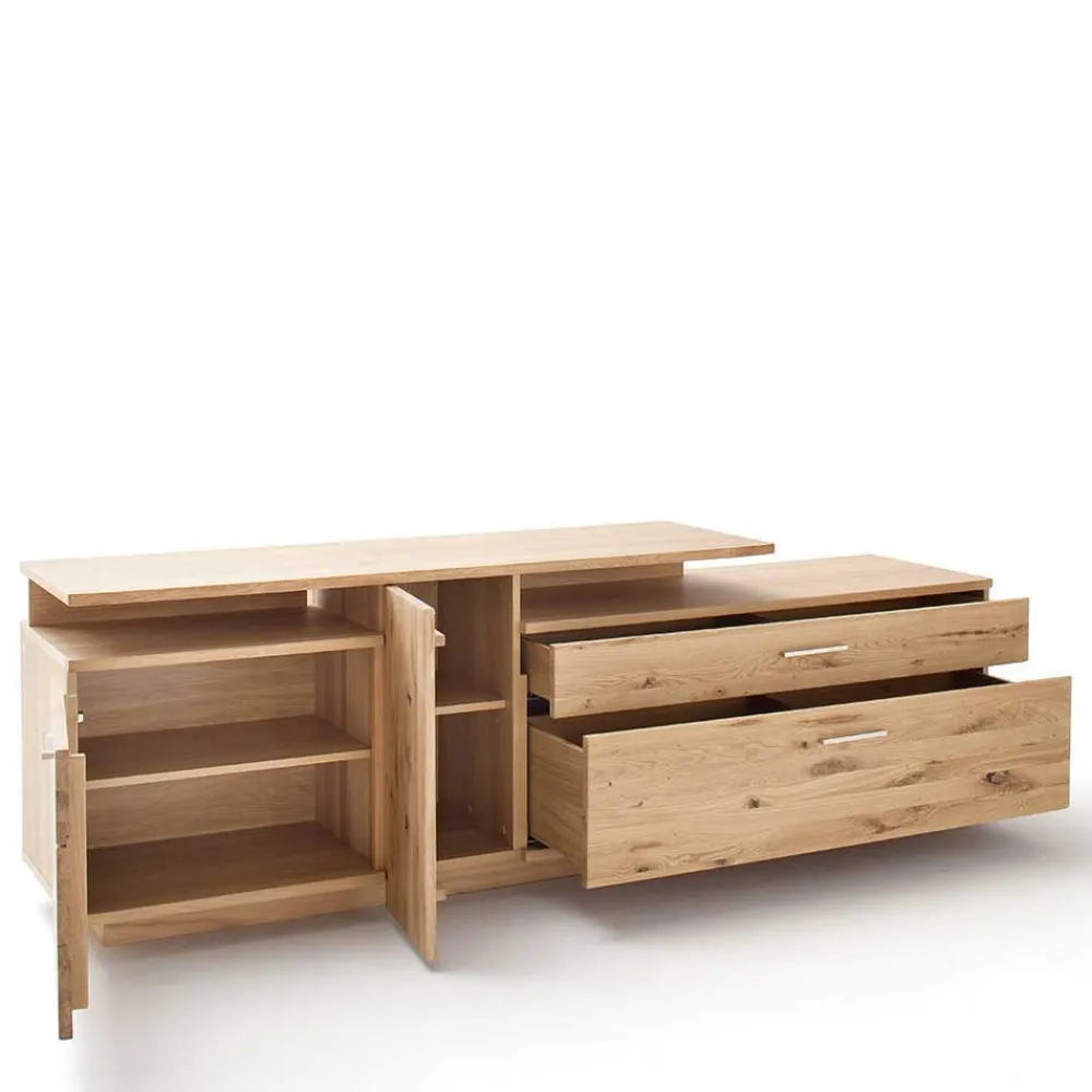 Wohnen Wohnwände<Eiche Bianco Wohnwand Set 320cm - Crokas (dreiteilig)