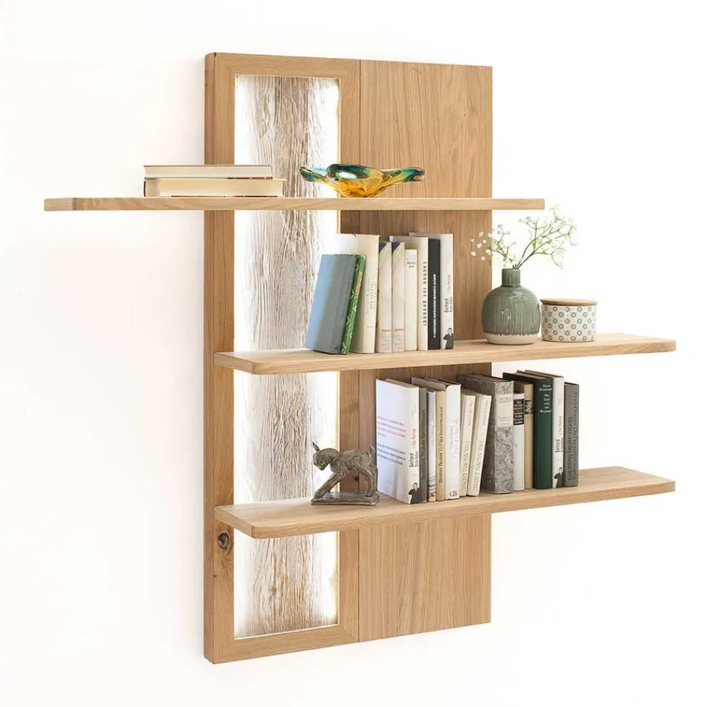 Wohnen Wohnwände<Eiche Bianco Wohnwand Set 320cm - Crokas (dreiteilig)