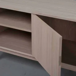 Wohnen Tv & Hifi-Möbel|Lowboards<Eiche Massivholz TV Schrank in White Wash - Navassa