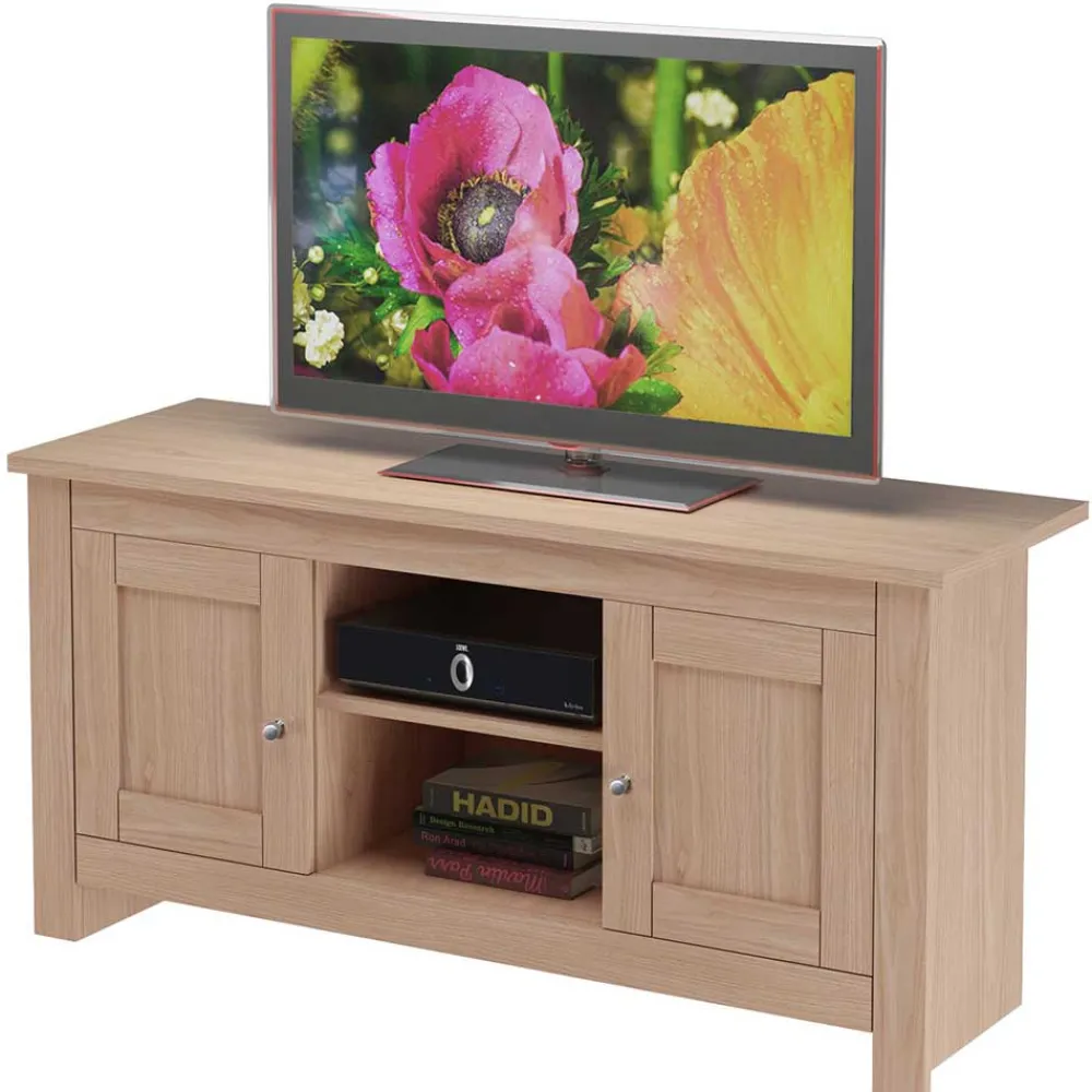 Wohnen Tv & Hifi-Möbel|Lowboards<Eichefarbenes Landhaus TV Board 120x58x39 cm - Eliandas