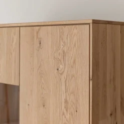 Wohnen Highboards|Vitrinen<Eichenholz Highboard mit Hirnholz Applikation - Deruta