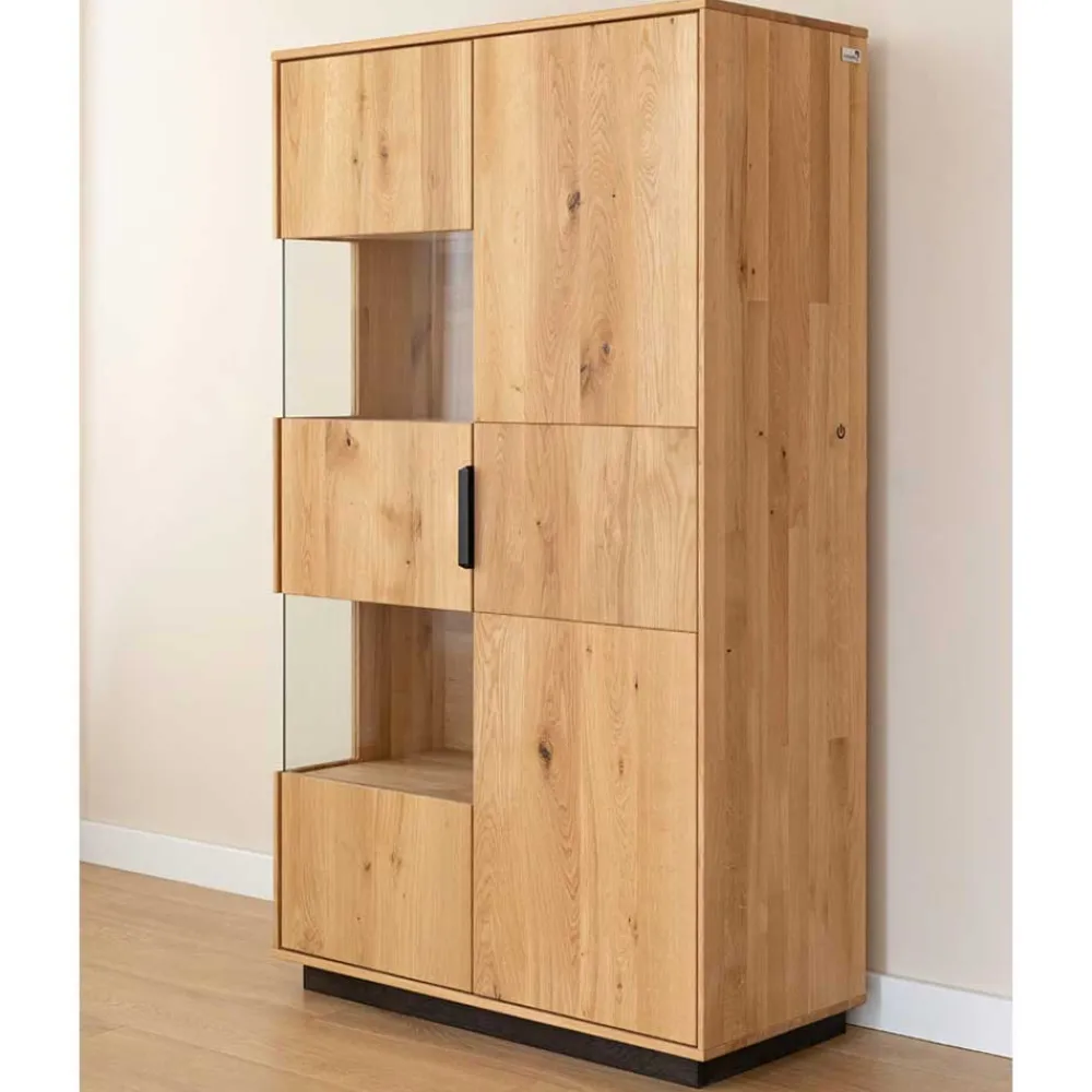 Wohnen Highboards|Vitrinen<Eichenholz Highboard Vitrine modern - Judita