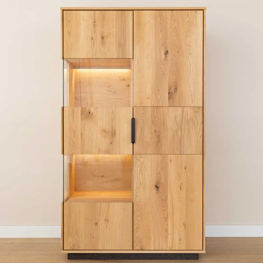 Wohnen Highboards|Vitrinen<Eichenholz Highboard Vitrine modern - Judita