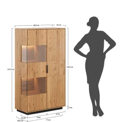 Wohnen Highboards|Vitrinen<Eichenholz Highboard Vitrine modern - Judita