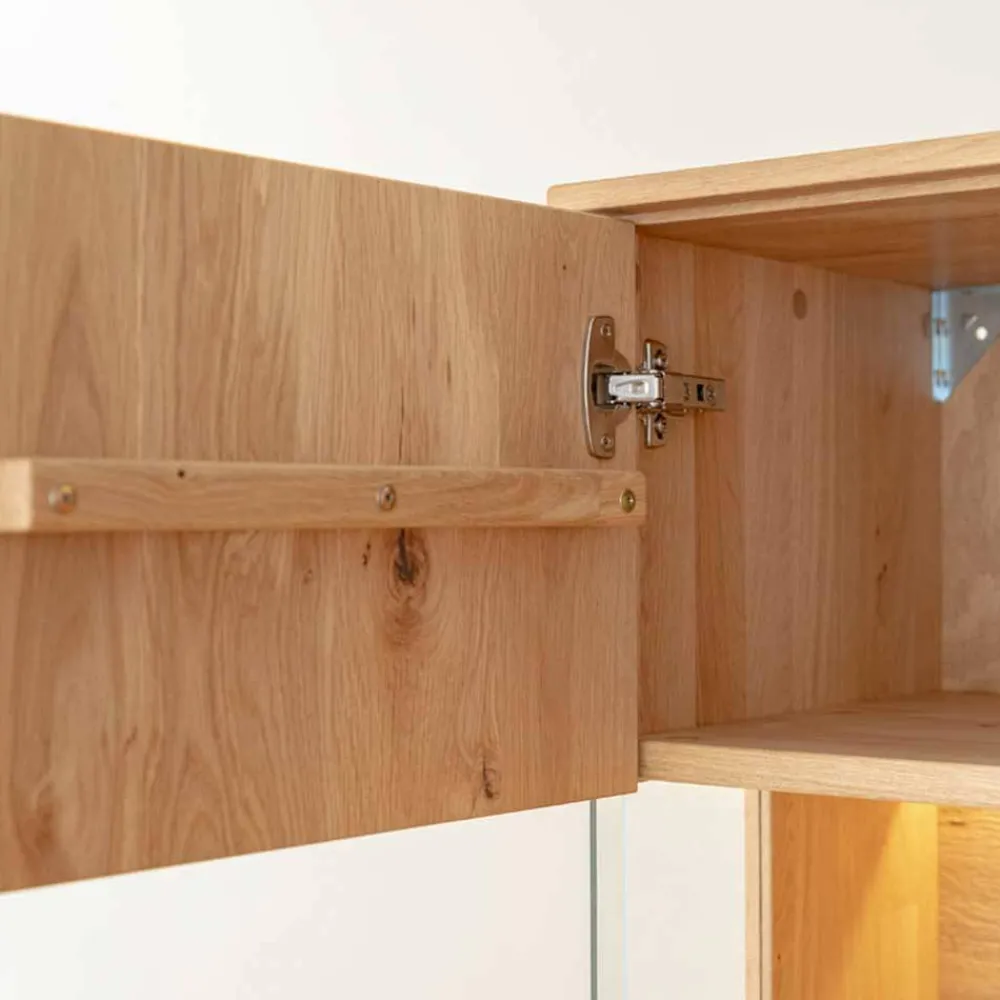 Wohnen Highboards|Vitrinen<Eichenholz Highboard Vitrine modern - Judita