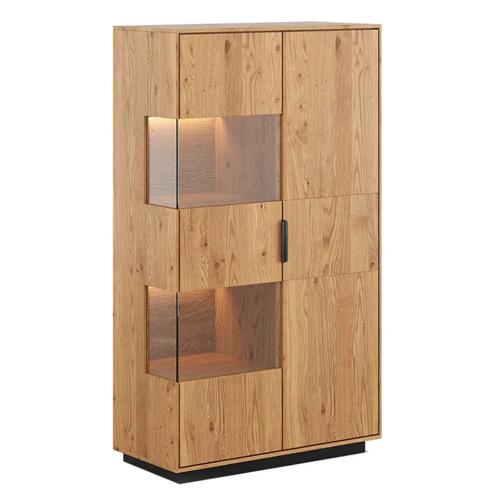 Wohnen Highboards|Vitrinen<Eichenholz Highboard Vitrine modern - Judita