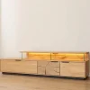 Wohnen Tv & Hifi-Möbel|Lowboards<Eichenholz TV Board mit Hirnholz Applikation - Deruta