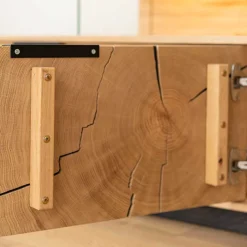 Wohnen Tv & Hifi-Möbel|Lowboards<Eichenholz TV Board mit Hirnholz Applikation - Deruta
