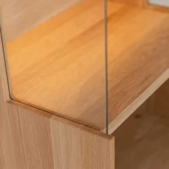 Wohnen Vitrinen<Eichenholz Vitrine mit Hirnholz Applikation - Deruta