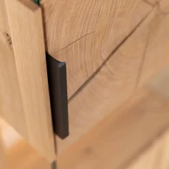 Wohnen Vitrinen<Eichenholz Vitrine mit Hirnholz Applikation - Deruta