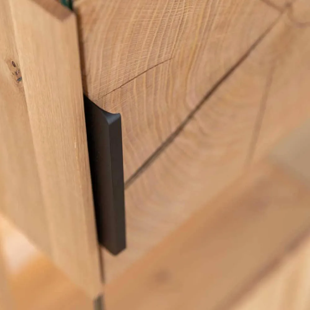 Wohnen Vitrinen<Eichenholz Vitrine mit Hirnholz Applikation - Deruta