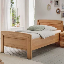 Wohnen Betten<Einzelbett & Nachtkommode in Eiche - Sendician (zweiteilig)