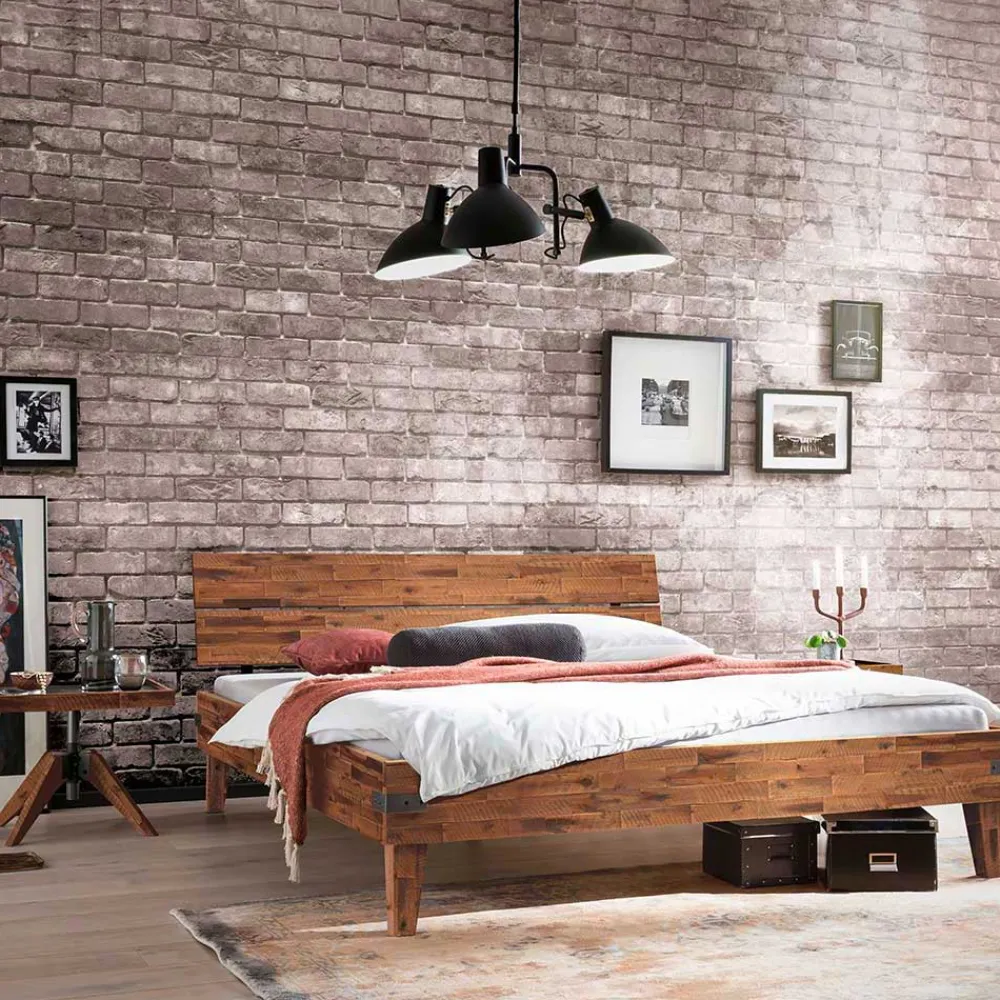 Wohnen Betten<Einzelbett Bett aus Massivholz Akazie - Cuatro