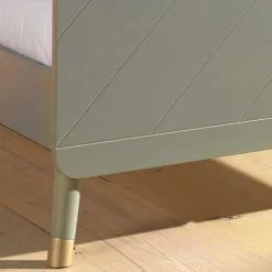 Wohnen Betten<Einzelbett in Graugrün & Gold - Appoloni (zweiteilig)