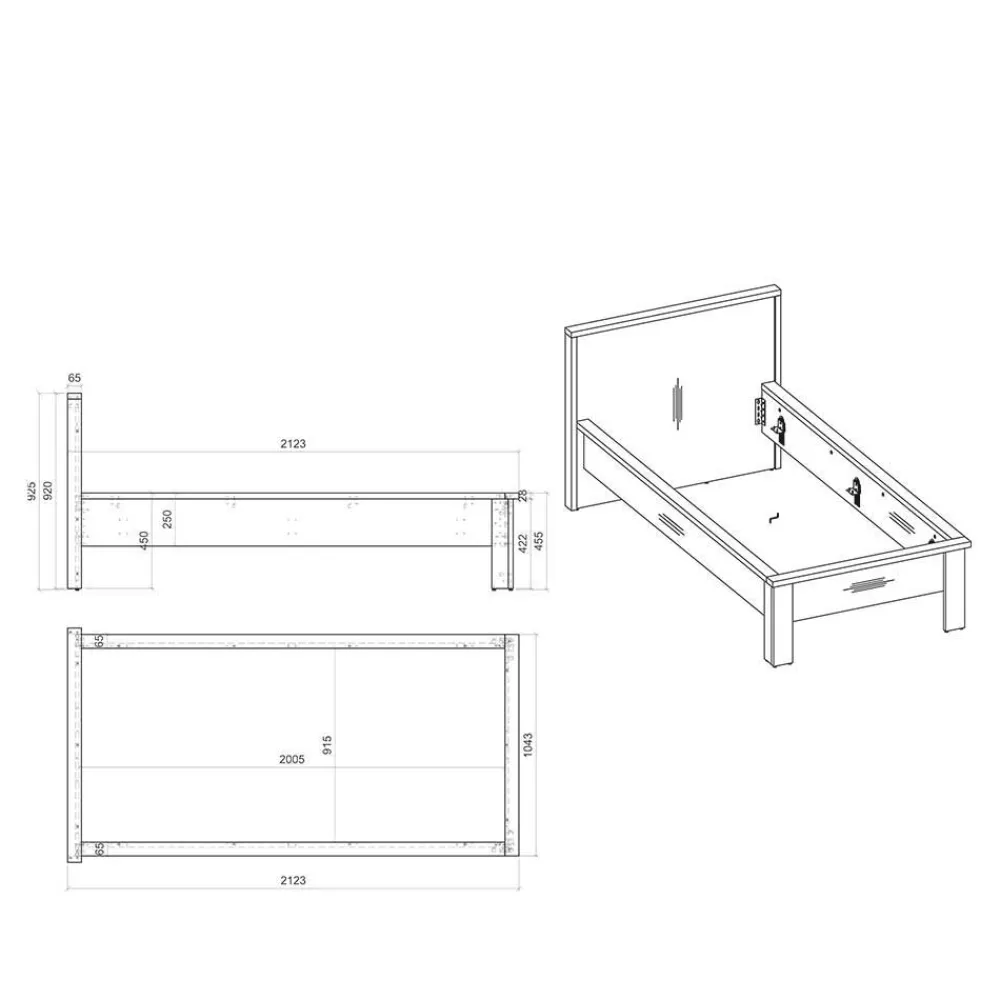 Wohnen Betten<Einzelbett in 90x200 oder 140x200 - Naiavio