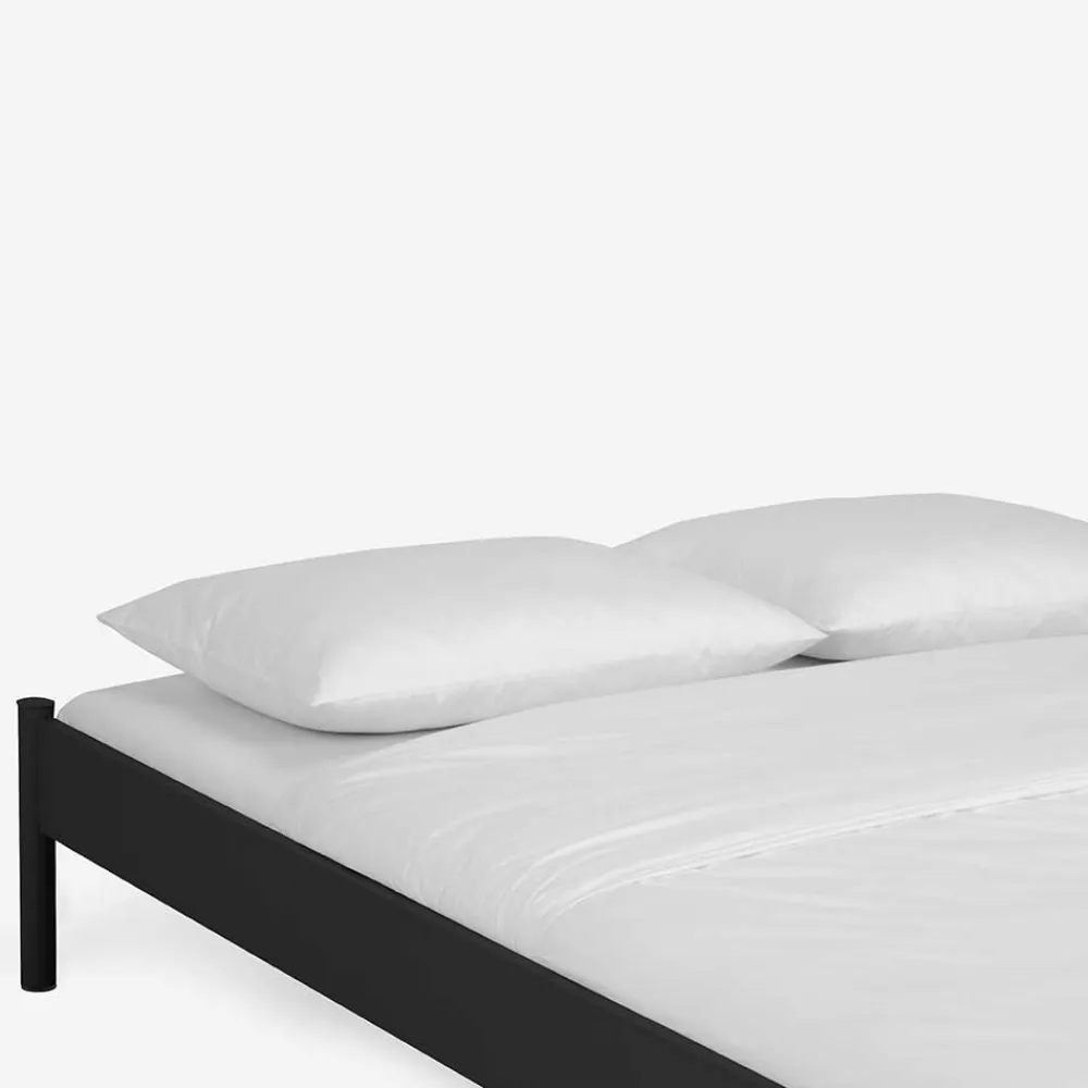 Wohnen Betten<Einzelbett Lanuge aus schwarzem Metall (zweiteilig)
