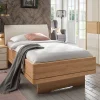 Wohnen Betten<Einzelbett mit Kunstleder Kopfteil in Beige - Emdsiva