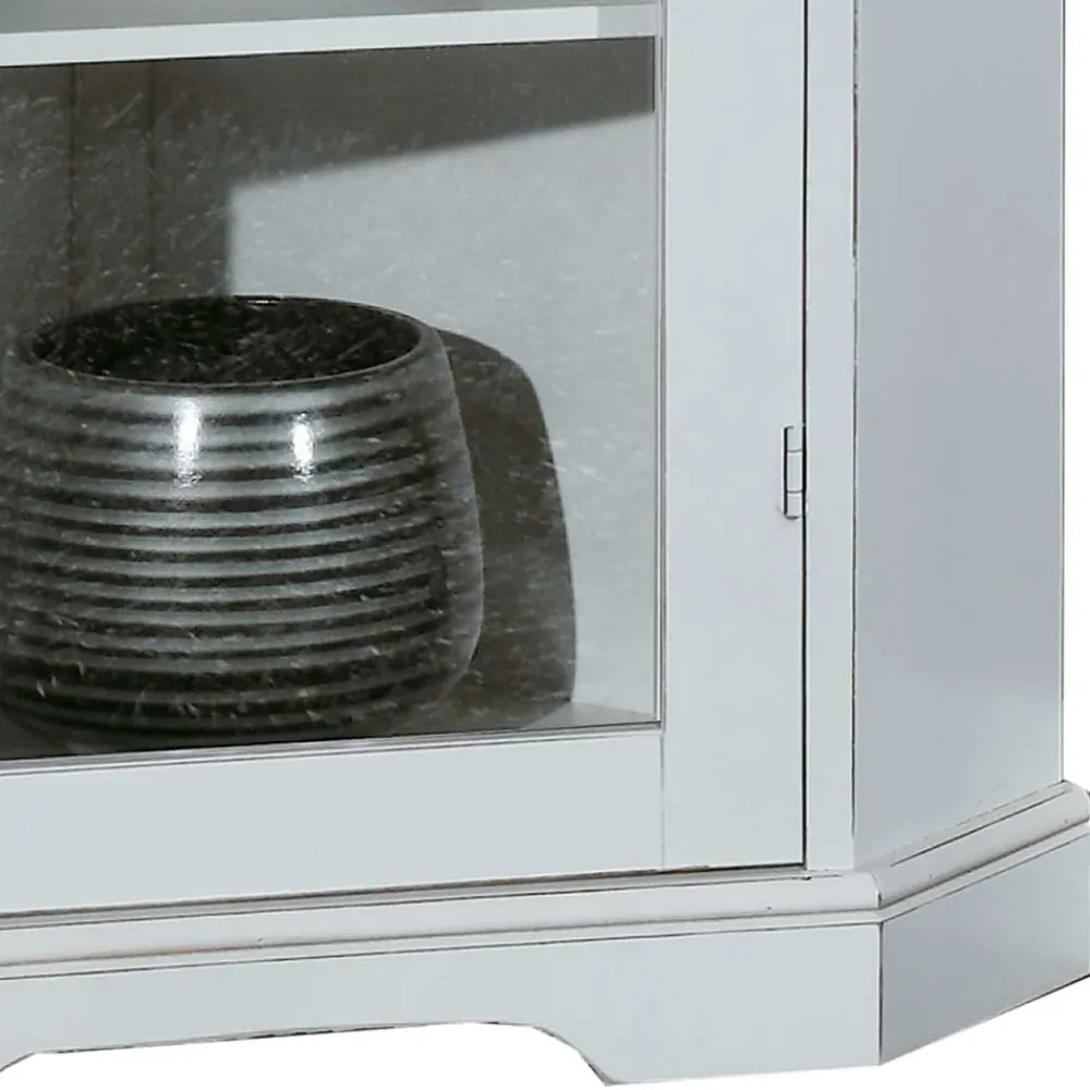 Wohnen Vitrinen<Elegante Eckvitrine im Vintage Landhaus Look - Zarinas