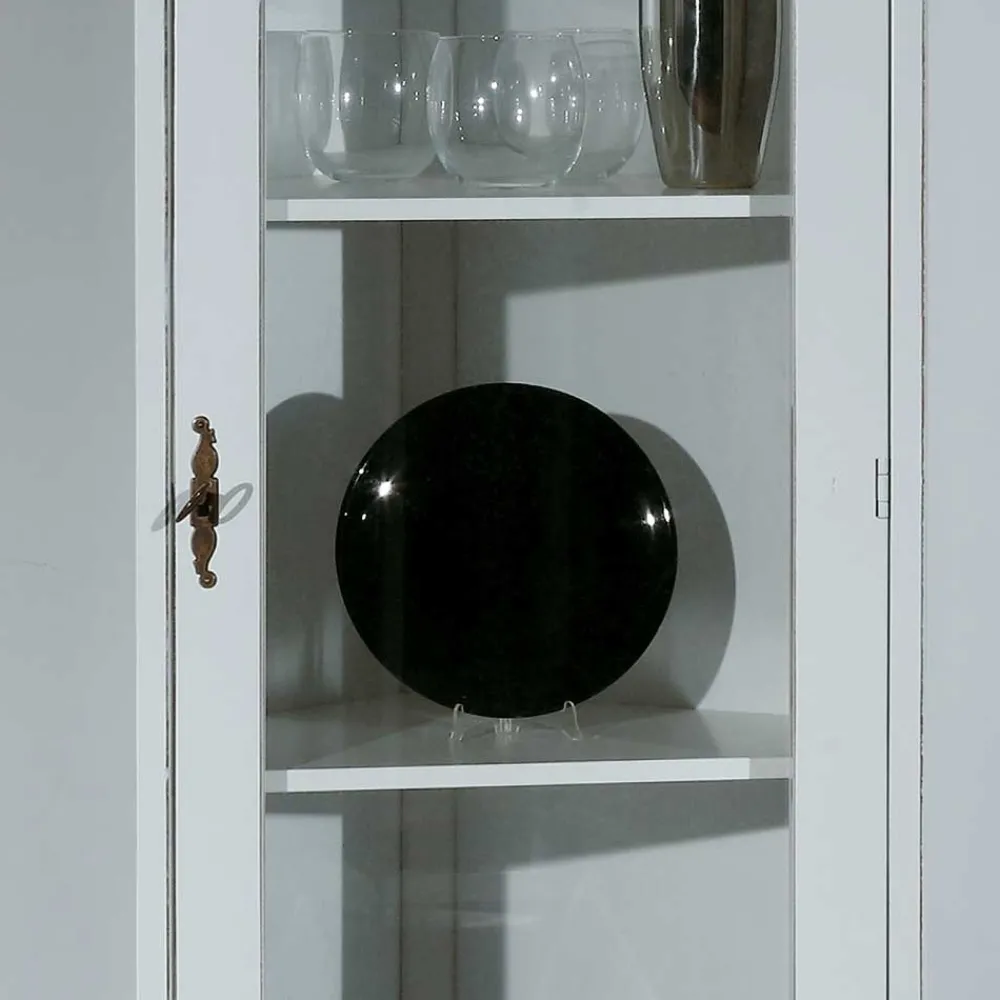 Wohnen Vitrinen<Elegante Eckvitrine im Vintage Landhaus Look - Zarinas
