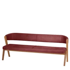 Wohnen Sitzbank<Elegante Esszimmer-Bank in Rot & Wildeiche - Ovenciana